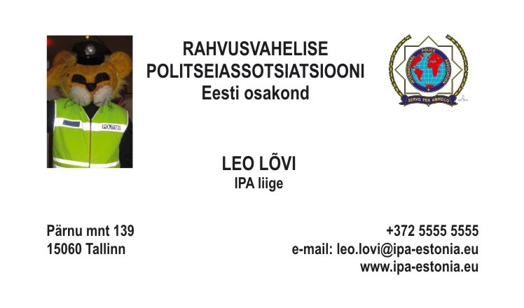 IPA visiitkaart LoviLeo est