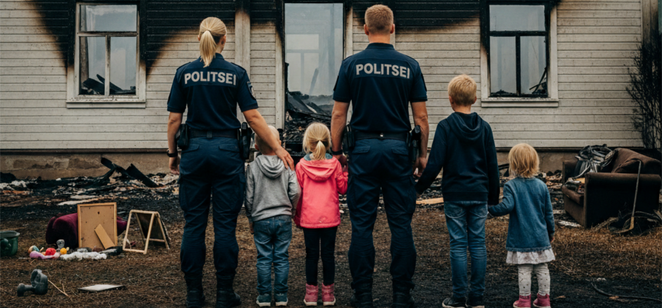 Gemini AI genereeritud pilt kodu kaotanud politseiperest